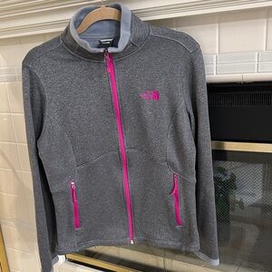 The North Face Women's Charcoal Fitted Jacket w/Fuchsia Highlights -Size Large